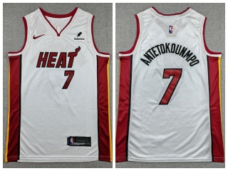 Miami Heat #7 Giannis Antetokounmpo Jersey White