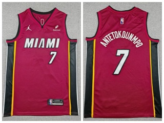 Miami Heat #7 Giannis Antetokounmpo Jersey Red