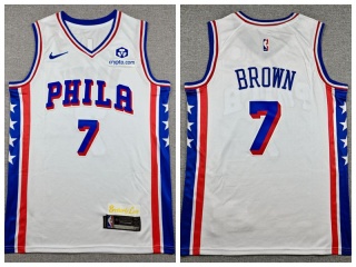 Philadelphia 76ers #7 Jaylen Brown Jersey White