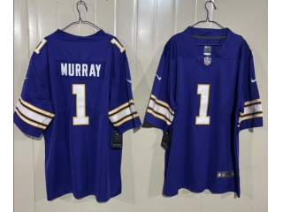 Minnesota Vikings #1 Kyler Murray Throwback Limited Jersey Purple