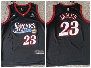 Philadelphia 76ers #23 LeBron James Jersey Black Classic