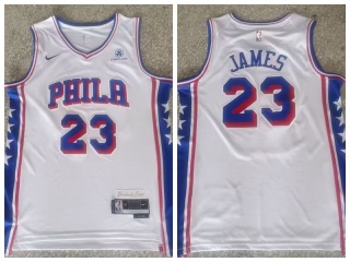Philadelphia 76ers #23 LeBron James Jersey White