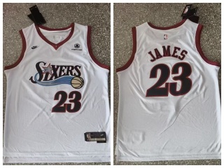 Philadelphia 76ers #23 LeBron James Classic Jersey White