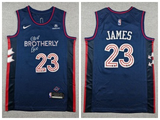 Philadelphia 76ers #23 LeBron James 2023-24 City Jersey Navy