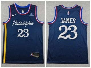 Philadelphia 76ers #23 LeBron James 2025-26 City Jersey Navy