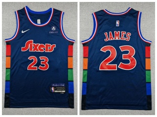 Philadelphia 76ers #23 LeBron James 2021-22 City Jersey Navy