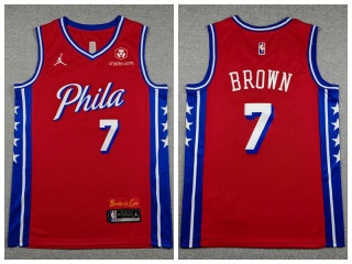 Philadelphia 76ers #7 Jaylen Brown Jersey Red