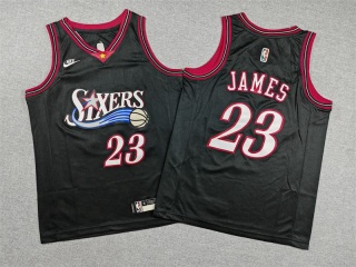 Youth Philadelphia 76ers #23 LeBron James Jersey Black Classic