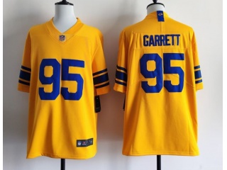 Los Angeles Rams #95 Myles Garrett Classic Sol Limited Jersey Yellow