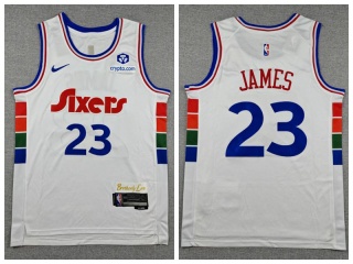 Philadelphia 76ers #23 LeBron James 2024-25 City Jersey White
