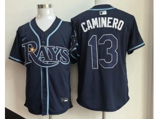Tampa Bay Rays #13 Junior Caminero Cool Base Jersey Navy