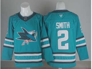 Fanatics San Jose Sharks #2 Will Smith Jersey Green