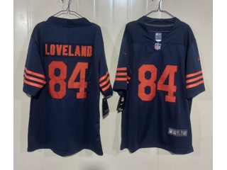 Chicago Bears #84 Colston Loveland with Orange Number Limited Jersey Navy