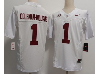 Alabama Crimson Tide #1 Ryan Coleman-Williams F.U.S.E Limited Jersey White