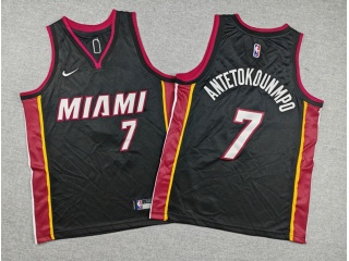 Youth Miami Heat #7 Giannis Antetokounmpo Jersey Black