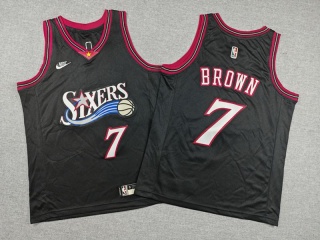 Youth Philadelphia 76ers #7 Jaylen Brown Classic Jersey Black