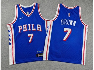 Youth Philadelphia 76ers #7 Jaylen Brown Jersey Blue