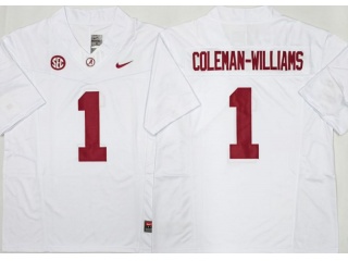 Alabama Crimson Tide #1 Ryan Coleman-Williams F.U.S.E Limited Jersey White