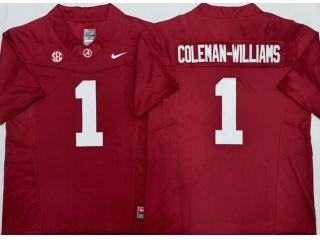 Alabama Crimson Tide #1 Ryan Coleman-Williams F.U.S.E Limited Jersey Red