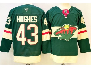 Fanatics Minnesota Wild #43 Quinn Hughes Jersey Green