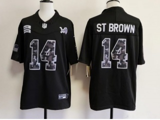 Detroit Lions #14 Amon-Ra St. Brown 2026 Salute to Service Limited Jersey Black