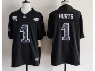 Philadelphia Eagles #1 Jalen Hurts 2026 Salute to Service Limited Jersey Black