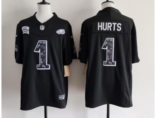 Philadelphia Eagles #1 Jalen Hurts 2026 Salute to Service Limited Jersey Black