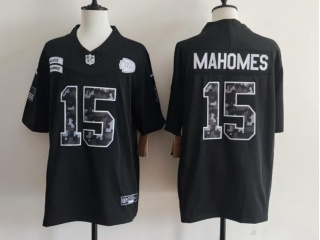 Kansas City Chiefs #15 Patrick Mahomes 2026 Salute to Service Limited Jersey Black