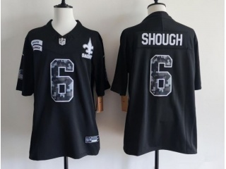 New Orleans Saints #6 Tyler Shough 2026 Salute to Service Limited Jersey Black