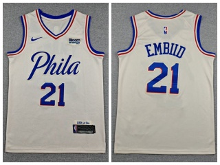 Philadelphia 76ers #21 Joel Embiid 2026 Jersey Cream