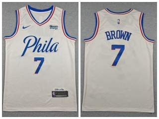 Philadelphia 76ers #7 Jaylen Brown 2026 Jersey Cream