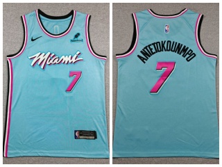 Miami Heat #7 Giannis Antetokounmpo Jersey Light Blue