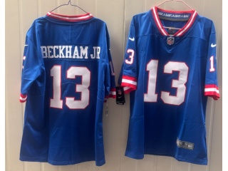 New York Giants #13 Odell Beckham Jr  Throwback Limited Jersey Blue