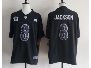 Baltimore Ravens #8 Lamar Jackson 2026 Salute to Service Limited Jersey Black