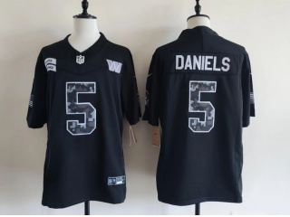 Washington Commanders #5 Jayden Daniels 2026 Salute to Service Limited Jersey Black