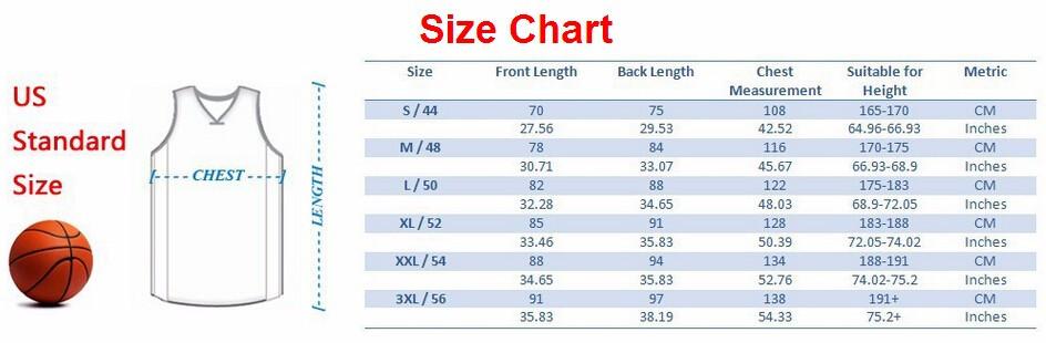 nba jerseys size chart